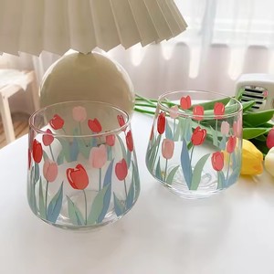Tazza di vetro rosa 3D con manico per la colazione della famiglia tazza per il succo di caffè chiaro tazza di tè carino latte Copas De <span class=keywords><strong>Cristal</strong></span> De Colore - Product Image 5