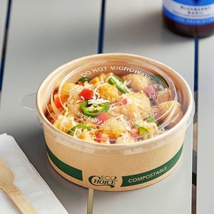 Kertas cetak kustom mangkuk makan siang kertas Kraft sekali pakai mangkuk Salad dengan tutup dinding ganda Kraft bulat mangkuk kertas persegi - Product Image 4