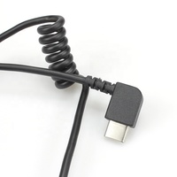 OEM Maßgefertigtes Flaches USB-Typ-C-Verlängerungskabel mit Niedrigem Profil, Weiblich-Männlich, 90 Grad Abgewinkelt, 0,3m PVC