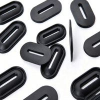 Boucle de fixation ovale noire en plastique pour sangle de sac à dos et accessoires de connexion de sangle de bagage