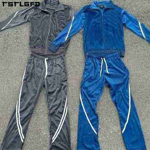 Ensemble survêtement coupe-vent deux pièces personnalisé pour homme avec fermeture éclair en nylon, veste et pantalon de jogging, fonctionnalité maternité - Product Image 2