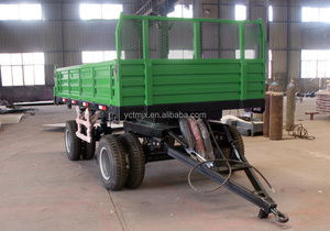 L'agriculture mettent en œuvre la <span class=keywords><strong>remorque</strong></span> de basculement d'essieux doubles, <span class=keywords><strong>remorque</strong></span> à benne basculante hydraulique de tracteur avec quatre roues - Product Image 2