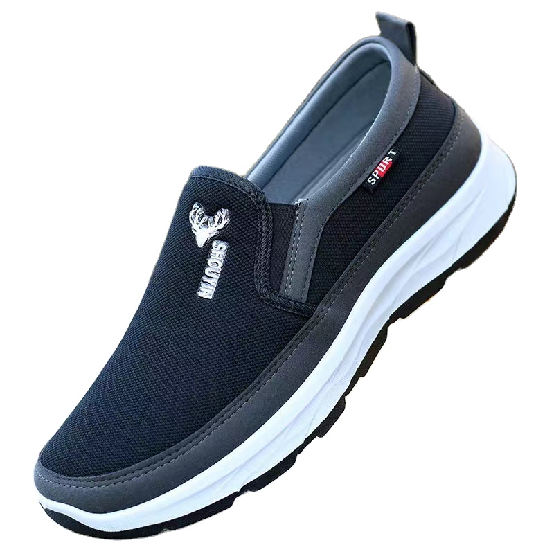 YONGGE homme chaussures de course décontractées chaussures en tissu pour hommes semelles souples antidérapantes résistantes à l'usure chaussures en toile respirantes