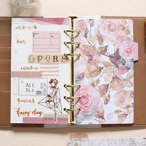 Cute A5/A6 5-<b>sheet</b> Index Divider Tab Notebook 6 Holes <b>Leather</b> Stationery Hardcover Binder Planner Paper Planner Accessories - Product Image 5