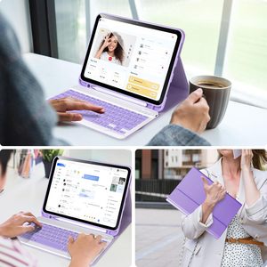 Funda para <span class=keywords><strong>iPad</strong></span> de 12.9/13 Pulgadas con Teclado Desmontable Retroiluminado, Soporte para Lápiz y Teclas Cuadradas, Cable de Carga con Interfaz Tipo C - Product Image 6
