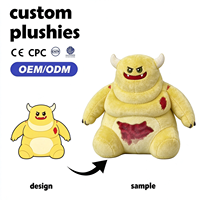 Peluche Monstre Ronde Personnalisée à l'Expression Féroce – Jouet de Collection Amusant pour les Fans de Jeux et d'Horreur