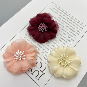 Pince à cheveux en tulle 3D faite à la main, 12 cm, pour accessoires capillaires, style décontracté - Product Image 2