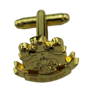 Cavalleria Heritage moderni gemelli in metallo bicolore tecnica di stampa rotocalco scudo simbolico Cross Design Cast da collezione - Product Image 4