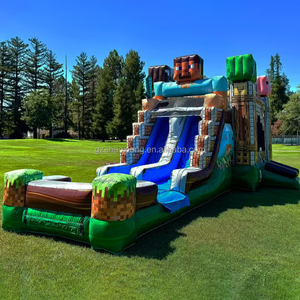 Château gonflable commercial pour enfants et tout-petits, thème dessin animé, pour l'extérieur, humide ou sec, avec toboggan - Product Image 2