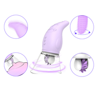 Patrick Star Weicher Silikon-Vibrator mit 8 Rotierenden Zungen, Mehrfach-Nippelstimulator, Saugvibrator, Weibliches Masturbationsspielzeug