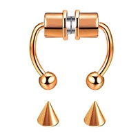 Cincin Hidung Septum Magnetik Baja Tahan Karat, Cincin Septum Hidung Palsu Sepatu Kuda Klip Tanpa Tindik, Cincin Hoop Hidung