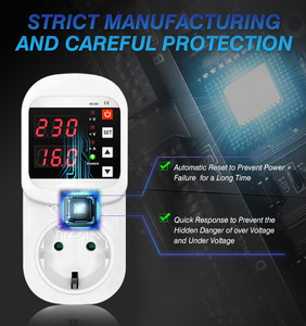 110VAC 120VAC Din Rail Pantalla dual Ajustable Sobre voltaje Corriente y bajo voltaje Dispositivo de protección Relé <span class=keywords><strong>protector</strong></span> - Product Image 5
