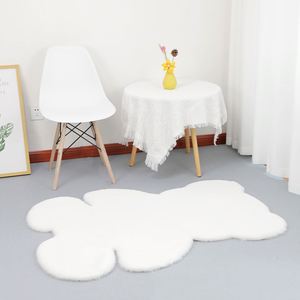 Nouveau design tapis lavables en peau de mouton blanche tapis en laine de luxe chambre tapis de couleur unie tapis en fausse fourrure à poils longs - Product Image 2