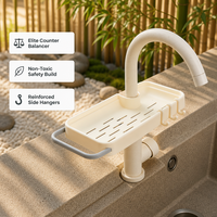Support de Robinet en Plastique Parfait pour Égouttoir à Vaisselle et Rangement d'Éponges et de Savon