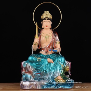 Estatua <span class=keywords><strong>de</strong></span> <span class=keywords><strong>Buda</strong></span> del Bodhisattva Manjushri Samantabhadra, fundida y pulida a mano, para culto en el hogar, adorno <span class=keywords><strong>de</strong></span> <span class=keywords><strong>los</strong></span> Tres Santos <span class=keywords><strong>de</strong></span> Avatamsaka - Product Image 1