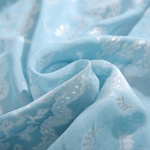 Venta caliente 12,<span class=keywords><strong>5</strong></span> MM azul cielo de seda viscosa jacquard de tela - Product Image 4