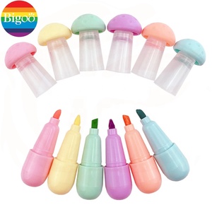 Cao Cấp Mini Nấm Hỗn Hợp 6 Pastel Highlighter Đánh Dấu Bút Tùy Chỉnh Trường Cung Cấp Thiết Lập - Product Image 4