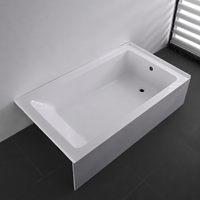 Baignoire d'angle en acrylique encastrée de luxe avec installation encastrée, écologique, pour une immersion relaxante, idéale pour les hôtels sur le marché nord-américain