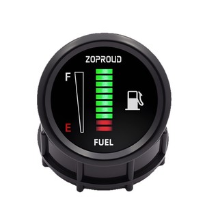 مقياس مستوى وقود السيارة العالمي الأكثر مبيعاً 2 بوصة 52 مم 8-18 فولت بشاشة LED لتعديل السيارات باللون الأسود - Product Image 5