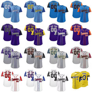 Venta al por mayor de poliéster de secado rápido transpirable camisetas de béisbol de diseño personalizado sublimación impresa logotipo liso Jersey de béisbol para los hombres - Product Image 1