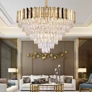 Zeal Lighting Manufacturer Luxury Hotel Antique Waterford K9 Crystal Gold Chandelier
