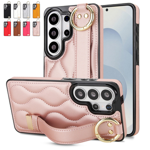 Роскошный чехол для <span class=keywords><strong>Samsung</strong></span> <span class=keywords><strong>Galaxy</strong></span> S26 Ultra с ремешком, из волнистой искусственной кожи, противоударный, для <span class=keywords><strong>Galaxy</strong></span> S25 S26 - Product Image 1