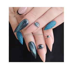 Senboma Special Cat Eye Nails Designs unghie finte punte per unghie a Stiletto naturali