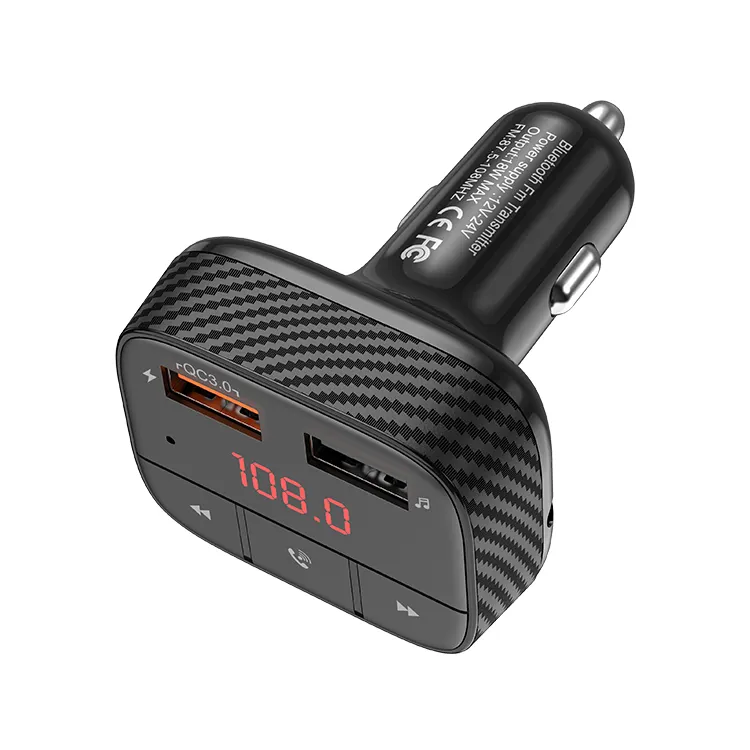 Universal Bluetooth FM Transmitter Car Quick Dual USB Charger Fast Charging Adapter