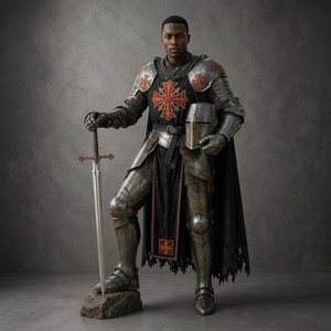 Conjunto de Armadura Completa de Caballero Real: Barbuta de Acero Suave, Disfraz de Cosplay ANAS AHMAD - Product Image 1