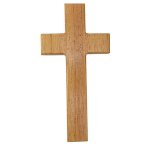 Croix en bois avec figurine garçon en prière, en pin, design traditionnel, pour décorations de baptême - Product Image 2