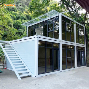Maison conteneur modifiée SUNRISES <span class=keywords><strong>HOUSE</strong></span> CF02 en aluminium et zinc de 20 pieds, en kit, avec garantie de 5 ans pour usage commercial - Product Image 2