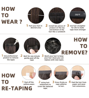 Extensions à bandes adhésives de 18 à 26 pouces, vente directe usine, sans nœuds, sans perte, cuticules alignées, 100 % cheveux humains Remy pour femmes blanches