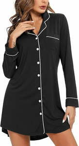 <span class=keywords><strong>Camicia</strong></span> <span class=keywords><strong>da</strong></span> <span class=keywords><strong>Notte</strong></span> in Raso per Donna, Manica Corta con <span class=keywords><strong>Bottoni</strong></span>, Pigiama in Seta, Vestaglia <span class=keywords><strong>da</strong></span> <span class=keywords><strong>Notte</strong></span> per Donne - Product Image 2