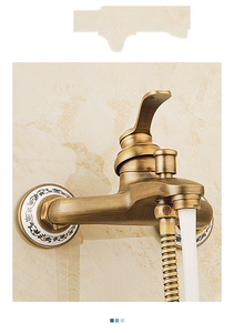 Mitigeur de bain chaud/froid sanitaire en laiton brossé, ensemble de robinets modernes avec poignée et jet de pulvérisation pour appartement et <span class=keywords><strong>WC</strong></span> - Product Image 5