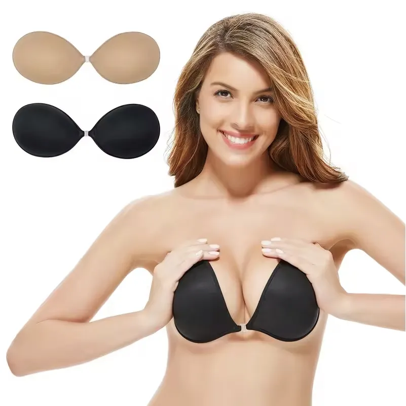 Siêu dày cọ cup vô hình Áo ngực sexy Silicone tái sử dụng strapless backless Áo ngực cộng với kích thước đẩy lên miếng đệm vú