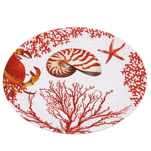 Amuse-gueule de mariage tropical, 7 pièces, fabrication de coquille en mélamine, dîner ovale, <span class=keywords><strong>plateau</strong></span> de dinde, vente en gros - Product Image 2