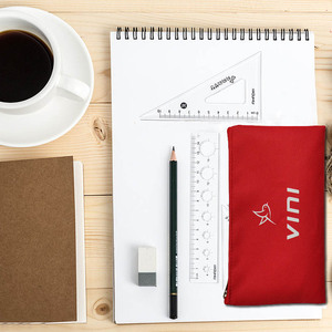 Ensemble de papeterie rouge <span class=keywords><strong>6</strong></span> pièces avec trousse à crayons, logo personnalisé, kit de fournitures scolaires, ensemble cadeau pour étudiants, cadeaux promotionnels pour la rentrée scolaire - Product Image 5