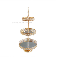 Support à gâteau doré rétro avec plateau de présentation en cristal pour cupcakes, idéal pour baby shower, anniversaire, célébration de mariage et fête