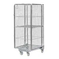 Pliable 500kg enduit de poudre avec conteneur de rouleau de logistique de roue