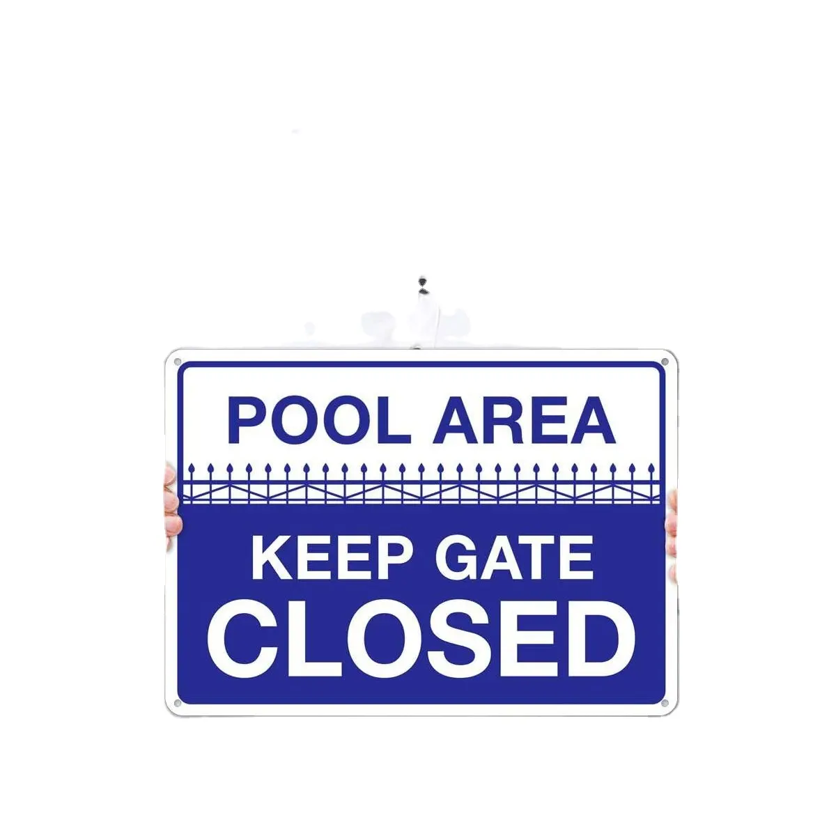 Securun 2024 Area kolam produsen Premium tanda tertutup gerbang, tanda kolam, 10x14 inci, aluminium bebas karat, tahan pudar