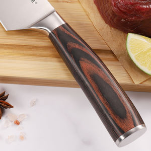 KEEMAKE 7インチドイツステンレス鋼キッチンナイフSantokuナイフPakkaウッドハンドル付き - Product Image 6