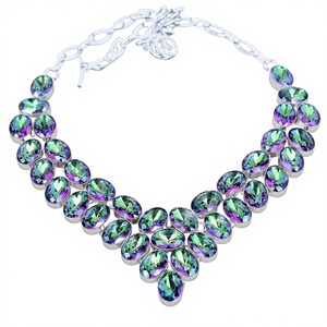 Increíble Collar de Topacio Místico Arcoíris, Joyería de Plata de Ley 925, Collar Hecho a Mano con Electroformado, Regalo para Mujer - Product Image 1