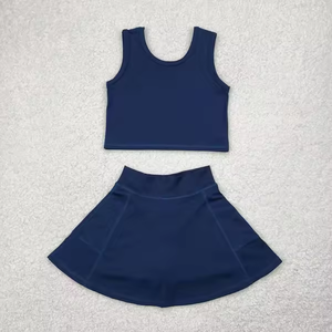 Vente flash : ensembles de yoga pour bébés et petites filles, couleurs unies, vêtements pour enfants, sans manches, short, deux pièces, vêtements de sport actifs pour la gym - Product Image 5