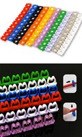 Clip codé sur les marqueurs de fil, étiquettes de numéro de fil, marqueur de câble de tube de marqueur de numérotation de fil coloré pour le marquage (100PCS KCM-4MM 4)