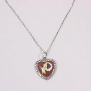 Вашингтон Командиры высокого качества Спорт 32 футбольные команды ювелирные изделия с бриллиантами в форме сердца ожерелье 32 команды логотип - Product Image 1