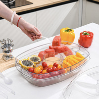 Boîte à salade GREENSIDE, boîte de rangement transparente à compartiments, plateau à fruits et légumes, plateau pour fêtes et rassemblements en plein air, boîte de conservation