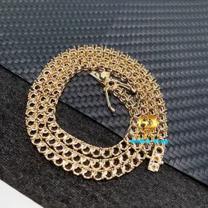 wholesale price 3mm real solid gold 10K tennis chain necklace without stone