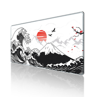 Tapis de souris gaming personnalisé en caoutchouc écologique, surface en tissu lisse, bords cousus, OEM ODM, tapis de bureau ondulé, imperméable, en stock, carré