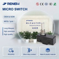 Micro-interrupteur 15A RENEW RZ-15GQ8-B3 à montage sur panneau long, à action rapide par bouton-poussoir, SPDT, trou M4, interrupteur de base, certifié CE