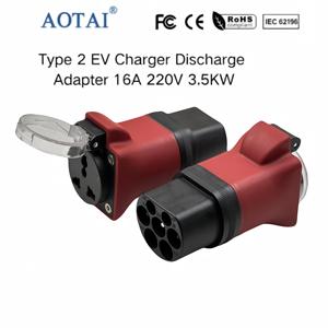 AOTAI Nuevo Adaptador de Descarga de 16A 220V Tipo 2, Enchufe Universal, Descargador de 3.5KW <span class=keywords><strong>V2L</strong></span> para Estación de Carga - Product Image 1